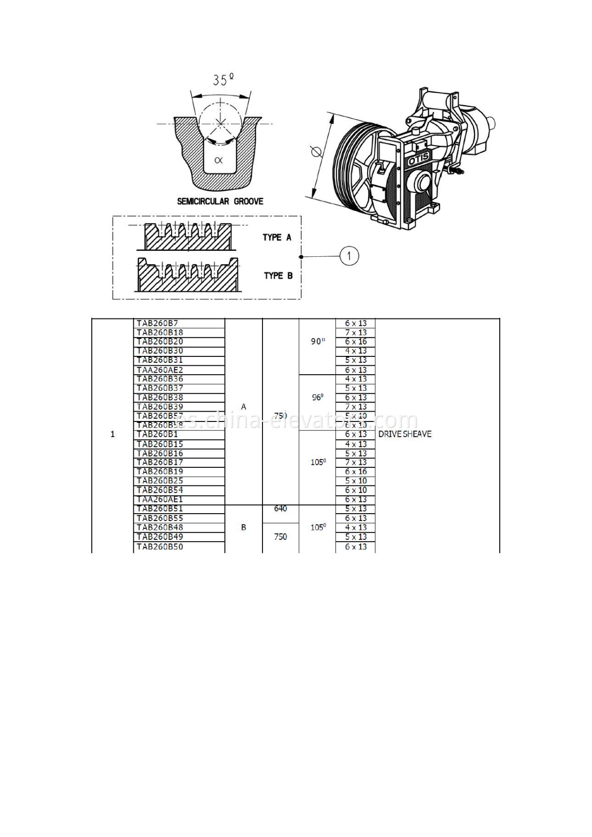 Polea Principal ø750mm 18ATF para Ascensores OTIS ø750mm 18ATF Main Sheave for OTIS Elevators